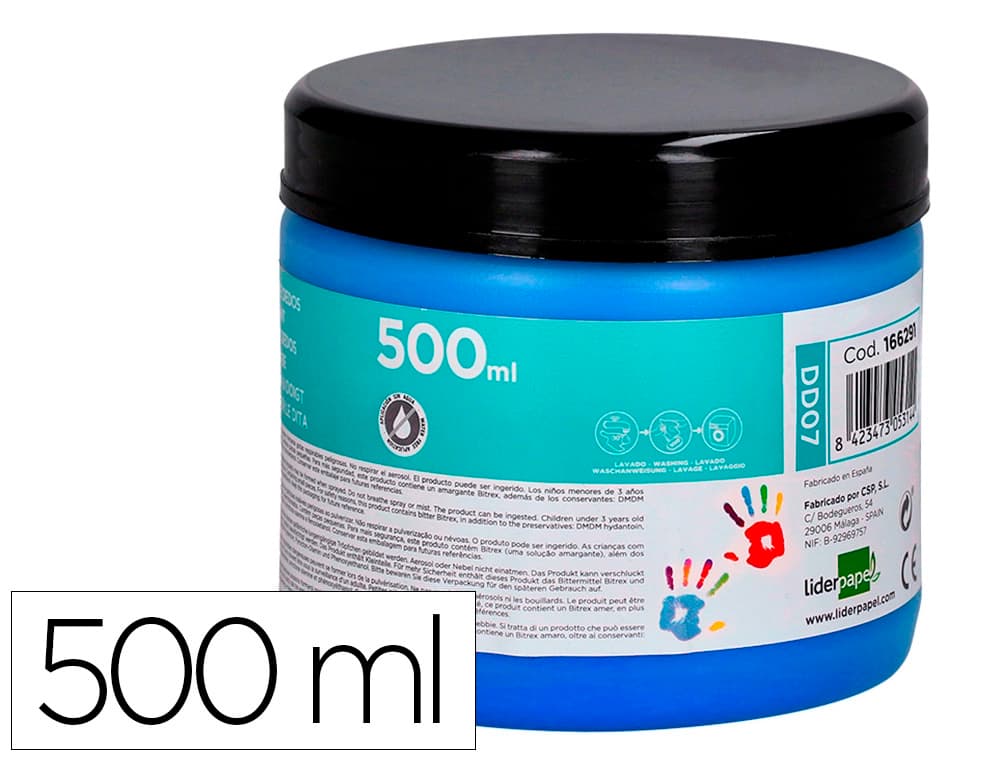 Pintura dedos liderpapel tarrina de 500 ml