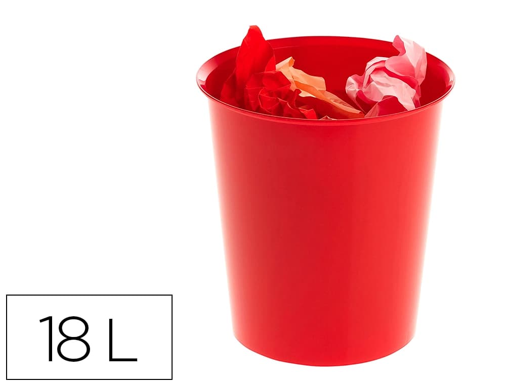Archivo 2000 Papelera plastico archivo 2000 ecogreen 100% reciclada 18 litros color rojo 290x310