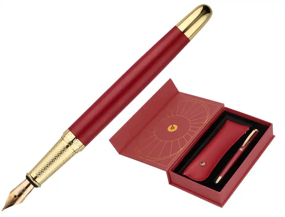 Pluma y estuche belius soiree color art deco y caja de diseño