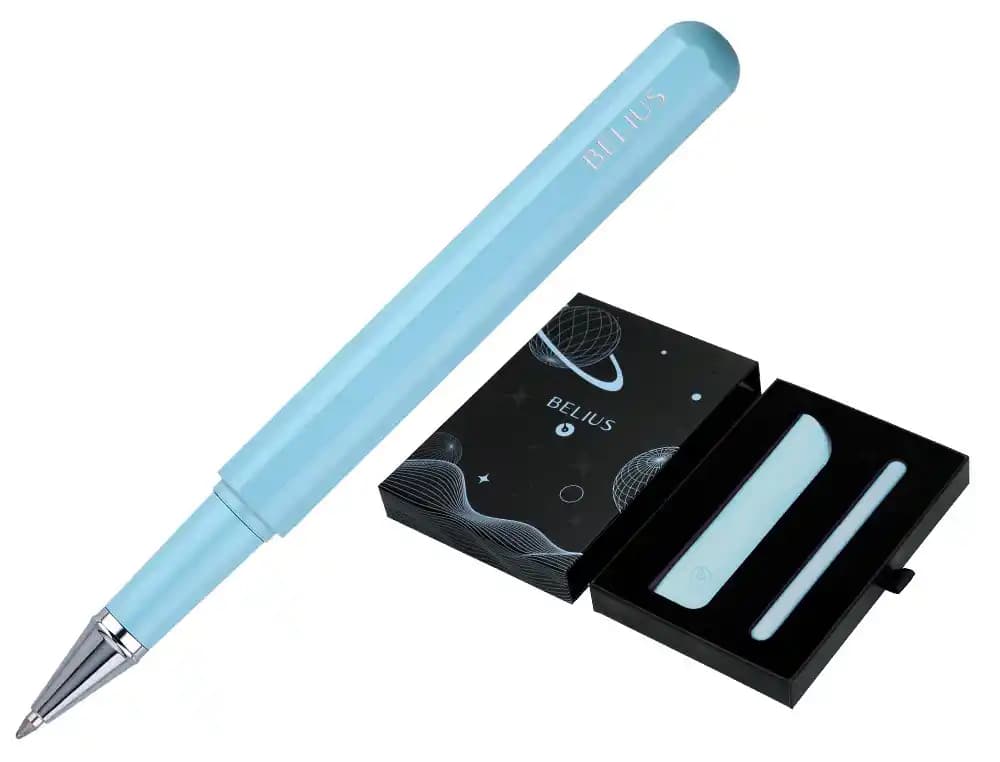 Roller y funda de similpiel belius space b color minimalista tinta azul caja de diseño