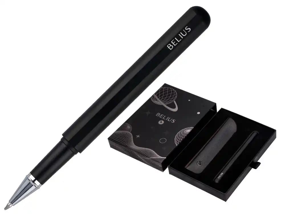 Roller y funda de similpiel belius space b color minimalista tinta azul caja de diseño