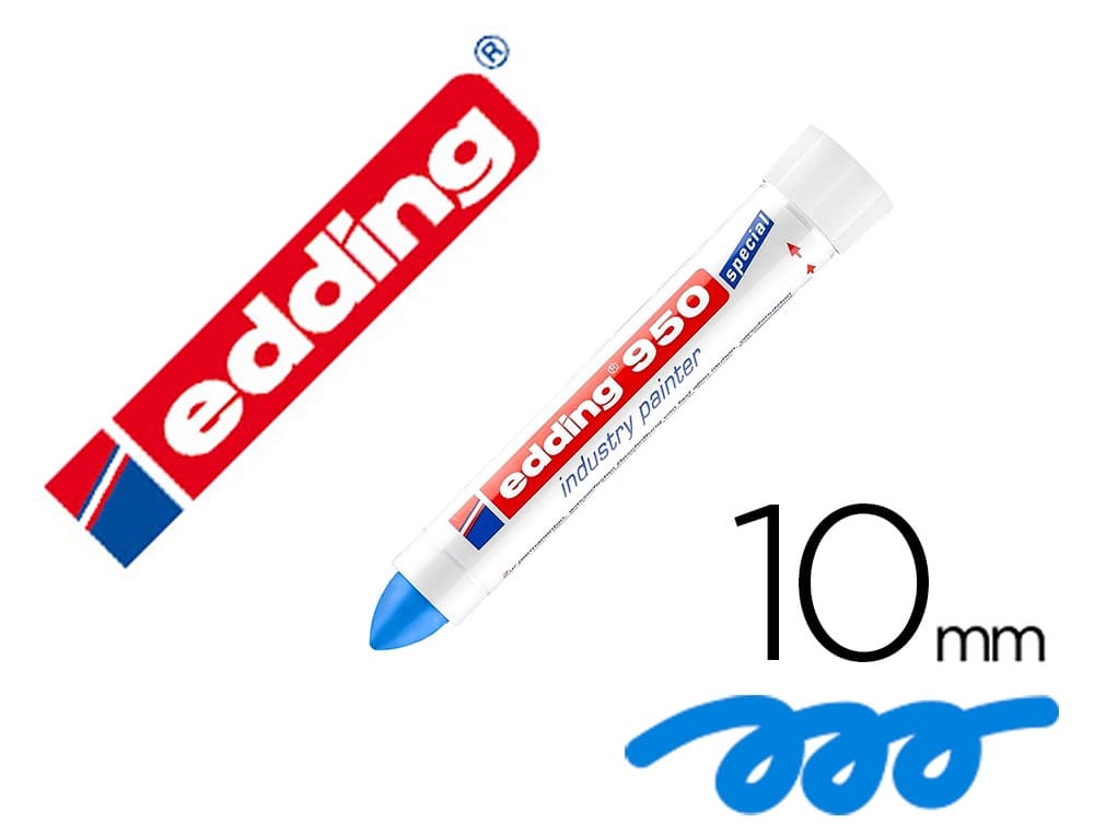 Marcador edding permanente 950 pasta opaca negra punta redonda 10 mm para superficies oxidadas/rugosas
