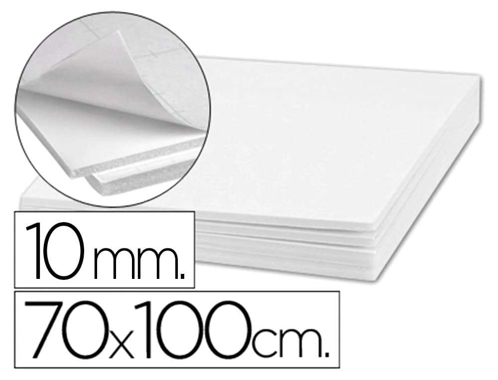 Liderpapel Carton pluma liderpapel blanco adhesivo 1 cara 70x100cm espesor 10 mm