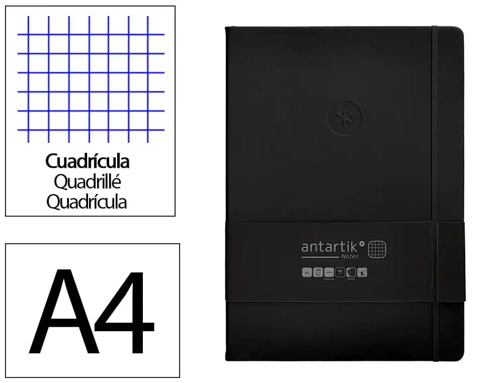 Antartik Cuaderno con gomilla antartik notes tapa dura hojas cuadricula 100 hojas fsc