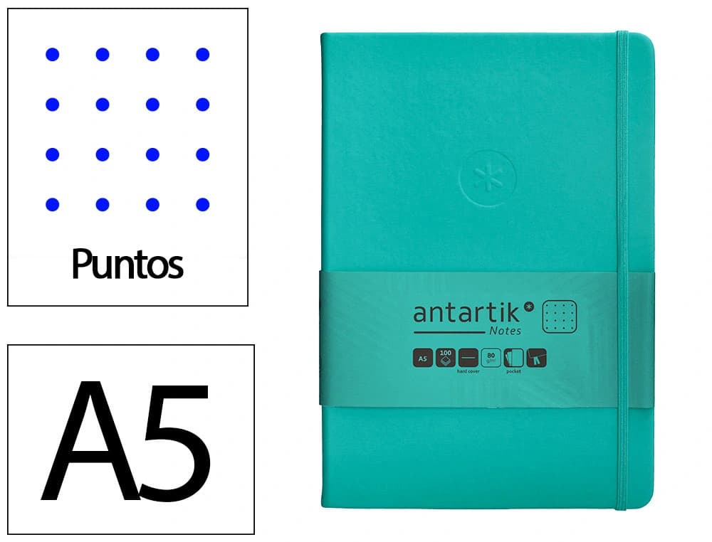 Antartik Cuaderno con gomilla antartik notes tapa dura hojas puntos 100 hojas fsc