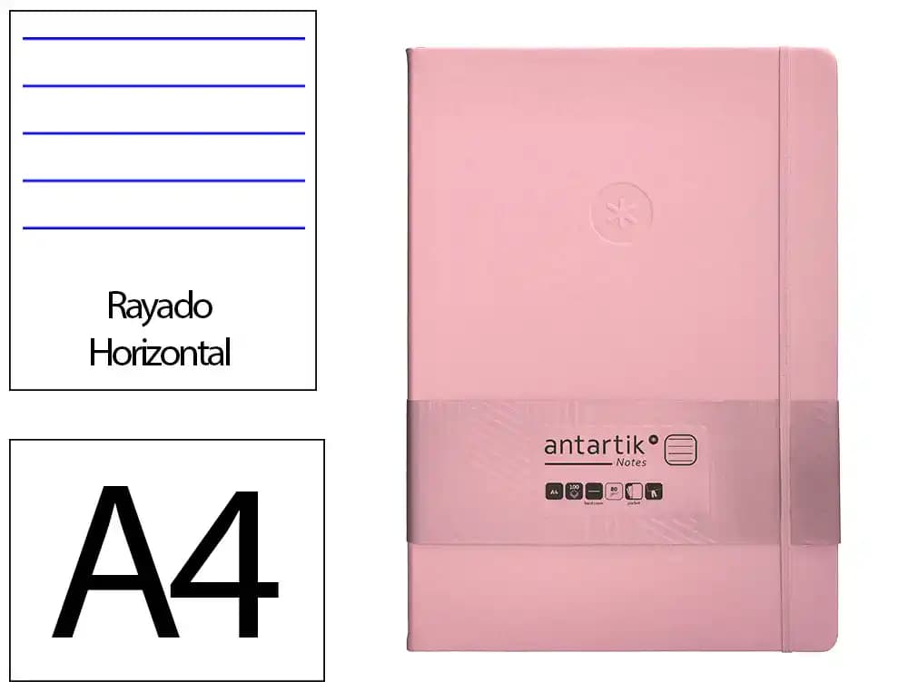 Antartik Cuaderno con gomilla antartik notes tapa dura hojas rayas 100 hojas fsc