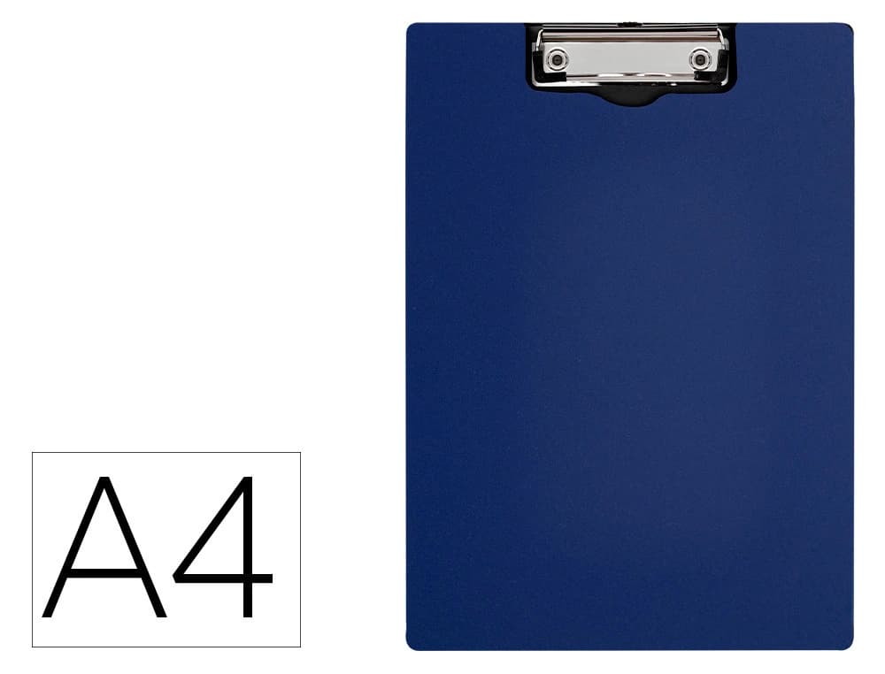 Carpeta Q-Connect A4 de plástico con miniclip superior y solapa, 2,1 mm de grosor – Azul