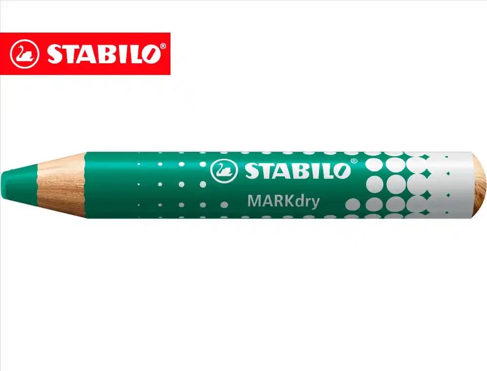 Stabilo Lapiz marcador en seco stabilo markdry para pizarra blanca color verde caja de 5 unidades
