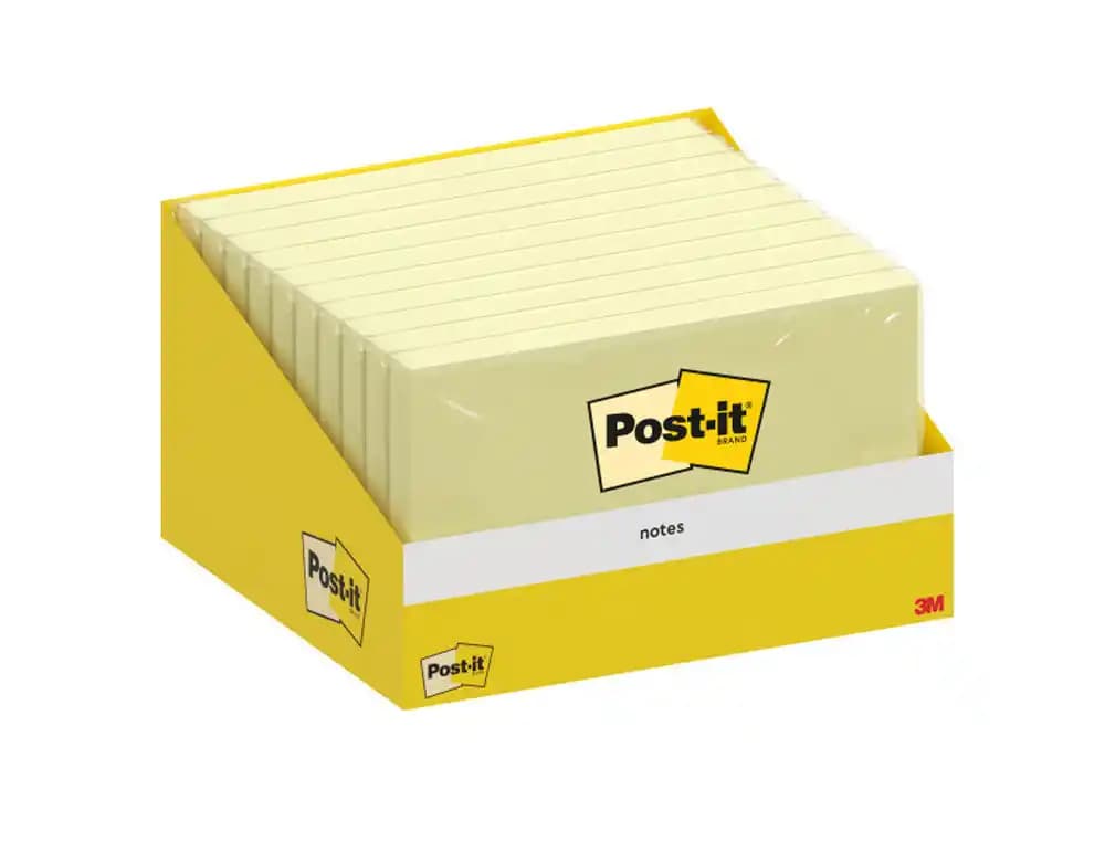 Post-it Bloc de notas adhesivas quita y pon post-it 76x127 mm 100 hojas amarillo canario retractilado individualmente