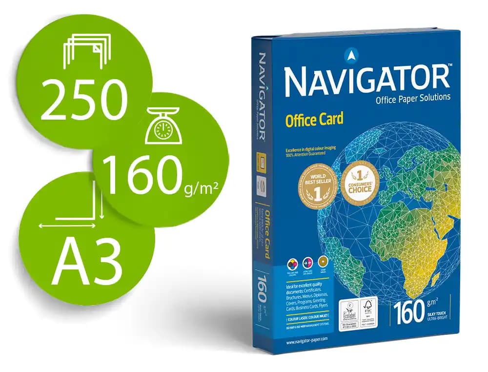 Navigator Papel fotocopiadora navigator papel multiuso ink-jet y laser paquete de 250 hojas