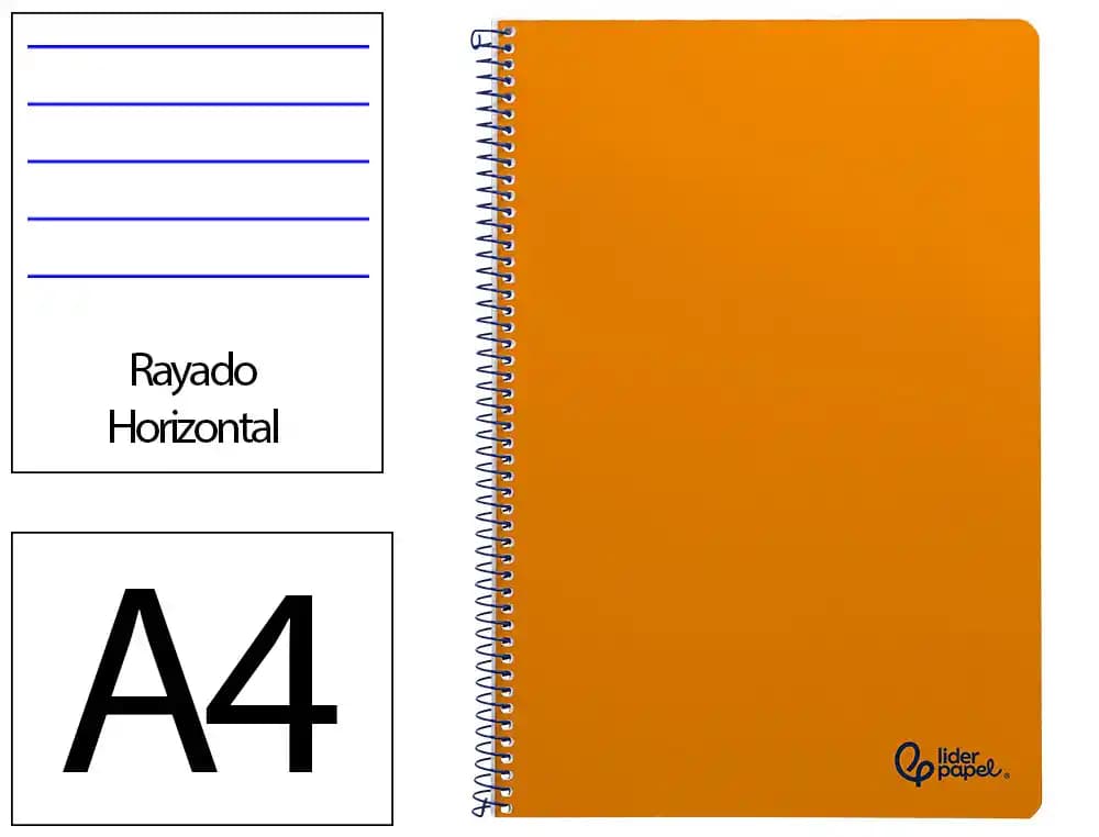 Liderpapel Cuaderno espiral liderpapel a4 smart tapa blanda 80h 75gr rayado horizontal con margen