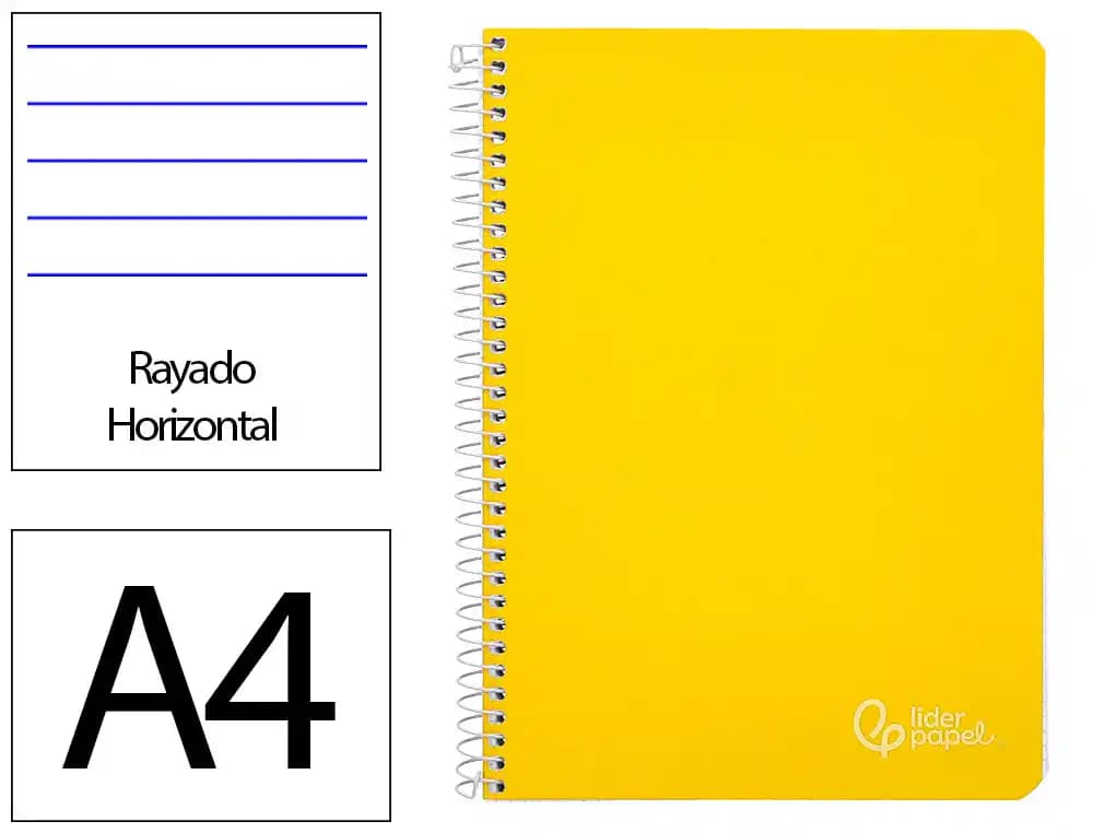 Liderpapel Cuaderno espiral liderpapel a4 witty tapa dura 80h 90gr rayado horizontal con margen