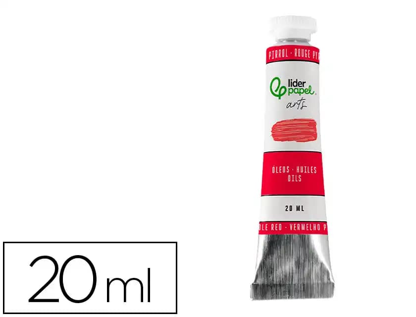 Liderpapel Pintura al oleo liderpapel tubo de aluminio de 20 ml color rojo pirrol