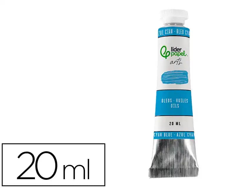 Liderpapel Pintura al oleo liderpapel tubo de aluminio de 20 ml color azul cian