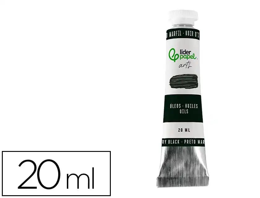 Liderpapel Pintura al oleo liderpapel tubo de aluminio de 20 ml color negro marfil