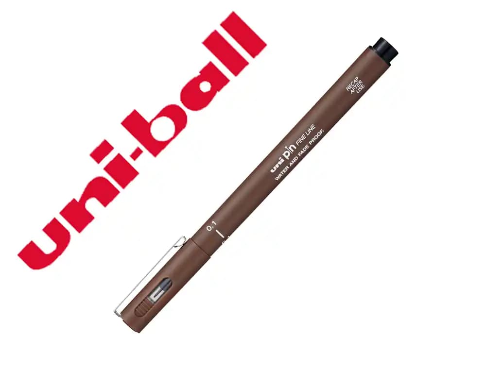 Uniball Rotulador uniball pin caligrado micrometrico 0,1 mm color sepia