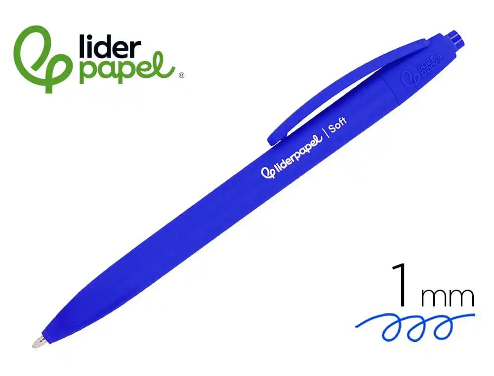 Liderpapel Boligrafo liderpapel punta 1 mm retractil con clip acabado soft touch cuerpo