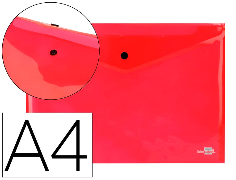 Carpeta liderpapel dossier broche 34040 polipropileno din a4 roja 50 hojas