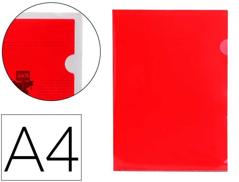 Liderpapel Carpeta liderpapel dossier uñero 44000 polipropileno din a4 roja 20 hojas