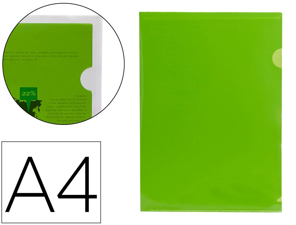 Liderpapel Carpeta liderpapel dossier uñero 44003 polipropileno din a4 verde 20 hojas