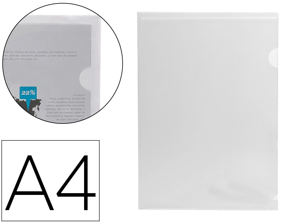 Liderpapel Carpeta liderpapel dossier uñero 44004 polipropileno din a4 incolora 20 hojas