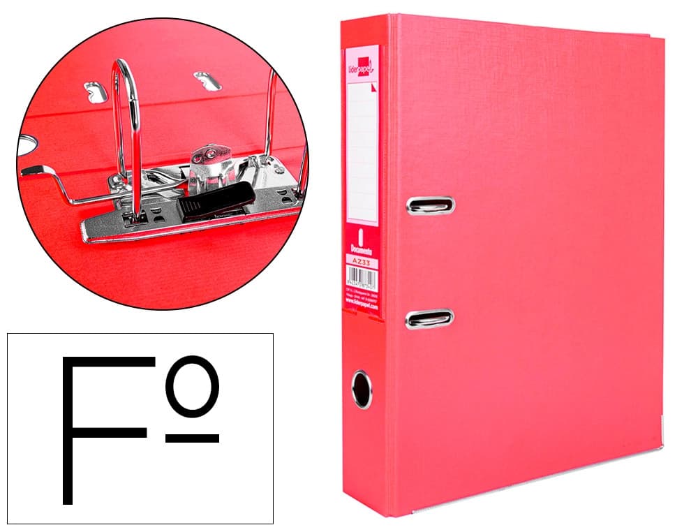 Liderpapel Archivador de palanca liderpapel documenta forrado pvc con rado compresor metalico