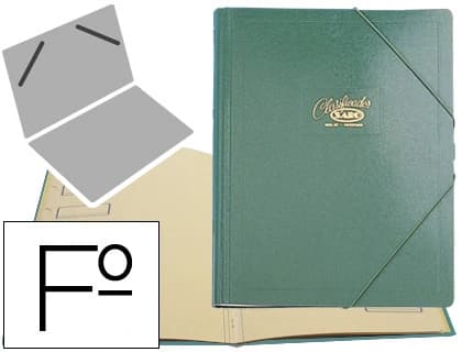 Carpeta clasificadora Saro folio de cartón compacto con 12 departamentos – Verde