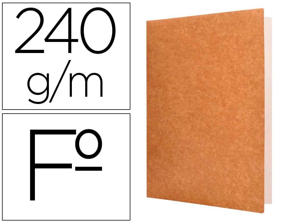 Subcarpeta cartulina liderpapel folio pestaña izquierda 240g/m2