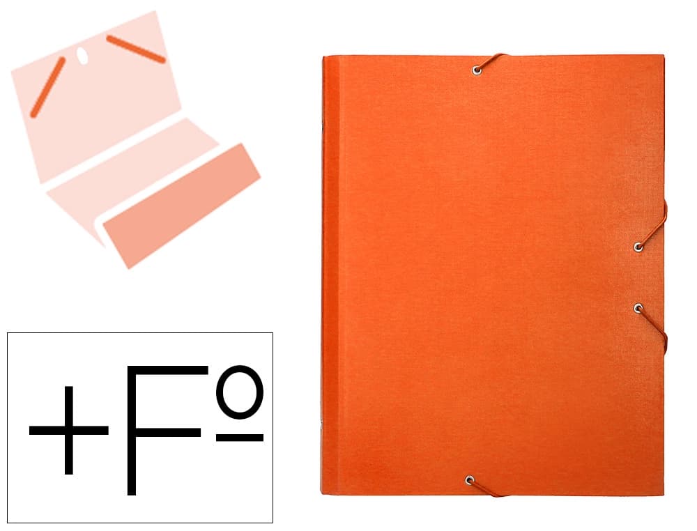 Carpeta clasificadora Liderpapel folio prolongado de cartón forrado con 12 departamentos – Naranja