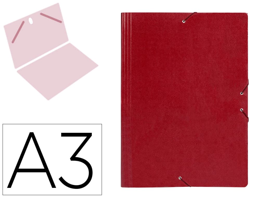 Carpeta de planos Liderpapel A3 de cartón gofrado n.º 12 – Rojo