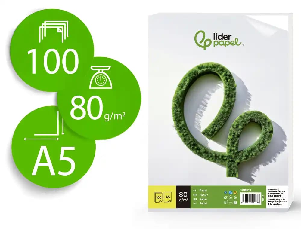 Liderpapel Papel liderpapel liso paquete de 100 hojas