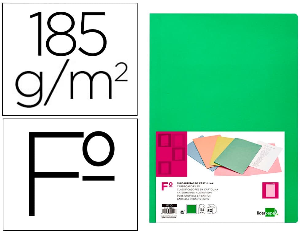 Subcarpeta liderpapel folio intenso 180g/m2