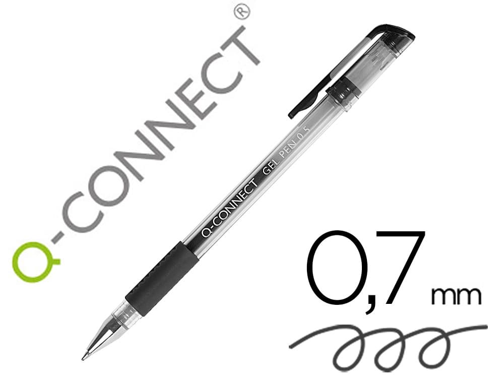 Boligrafo q-connect tinta gel 0,7 mm sujecion de caucho