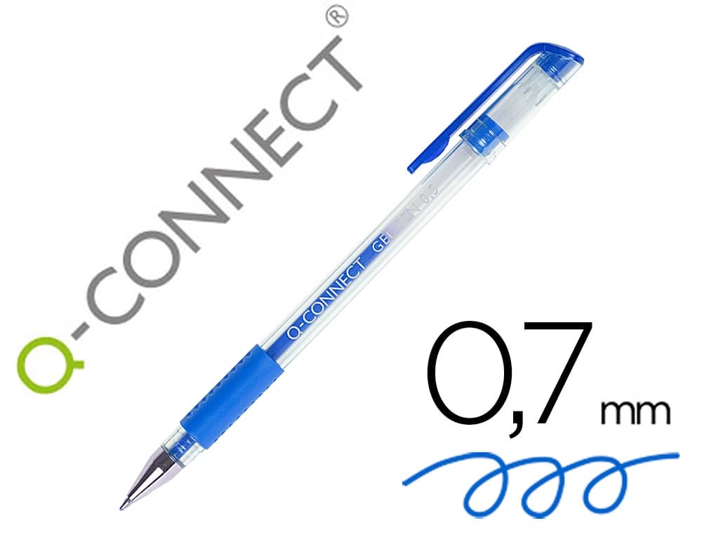 Q-connect Boligrafo q-connect tinta gel 0,7 mm sujecion de caucho
