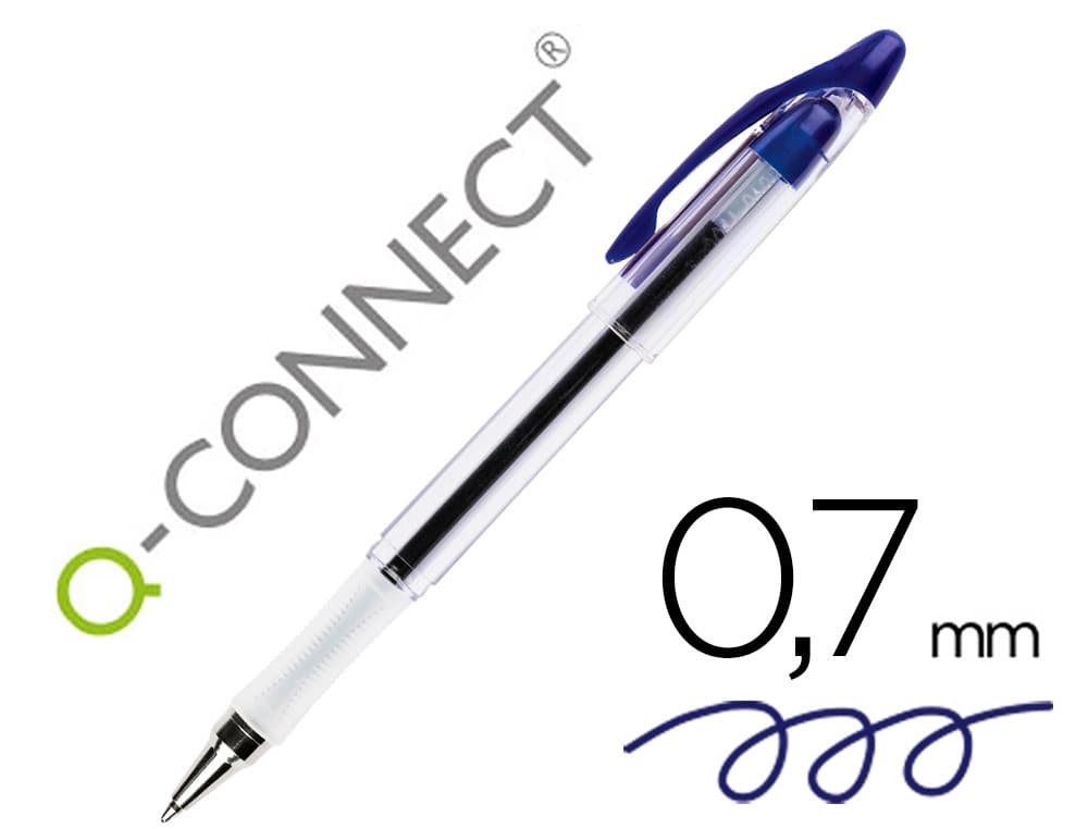Q-connect Boligrafo q-connect delta sujecion de caucho con capuchon