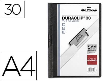 Durable Carpeta duraclip dossier pinza lateral capacidad 30 hojas