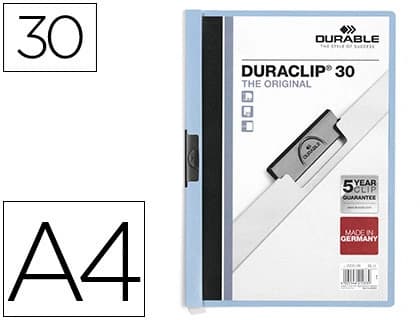 Carpeta duraclip dossier pinza lateral capacidad 30 hojas