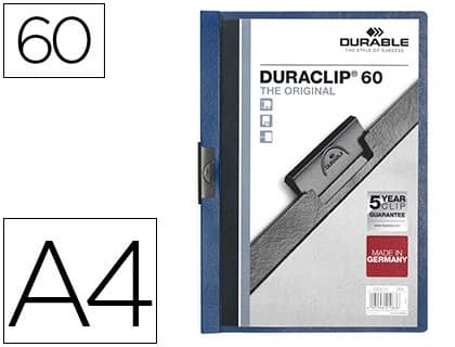 Durable Carpeta duraclip dossier pinza lateral capacidad 60 hojas
