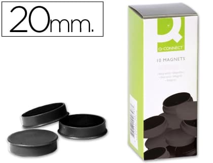 Iman para sujecion q-connect ideal para pizarras magneticas20 mm colores surtidos caja de 10 unidades