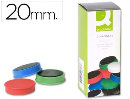 Q-connect Iman para sujecion q-connect ideal para pizarras magneticas20 mm colores caja de 10 unidades