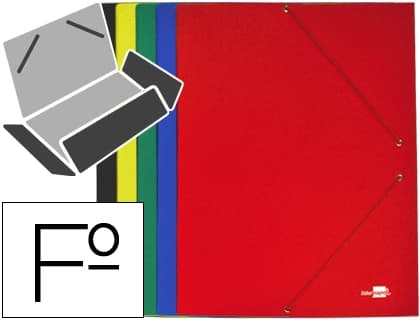 Liderpapel Carpeta liderpapel gomas tres solapas carton plastificado folio colores