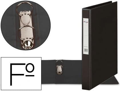 Carpeta 2 anillas 40 mm plastico pardo folio