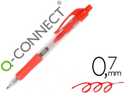 Boligrafo q-connect retractil con sujecion de caucho tinta aceite 0,7 mm