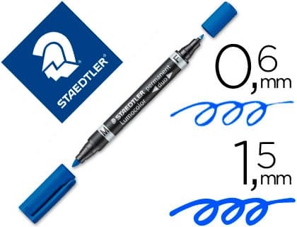 Rotulador staedtler lumocolor permanente duo 348 punta f 0,6 mm punta m 1,5 mm