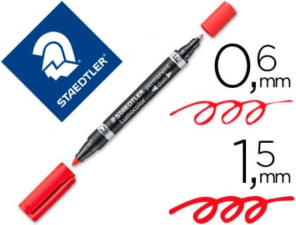 Rotulador staedtler lumocolor permanente duo 348 punta f 0,6 mm punta m 1,5 mm