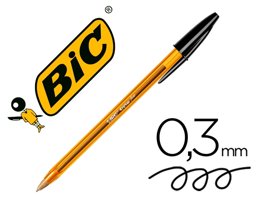 Bolígrafo BIC Cristal de punta fina – Negro