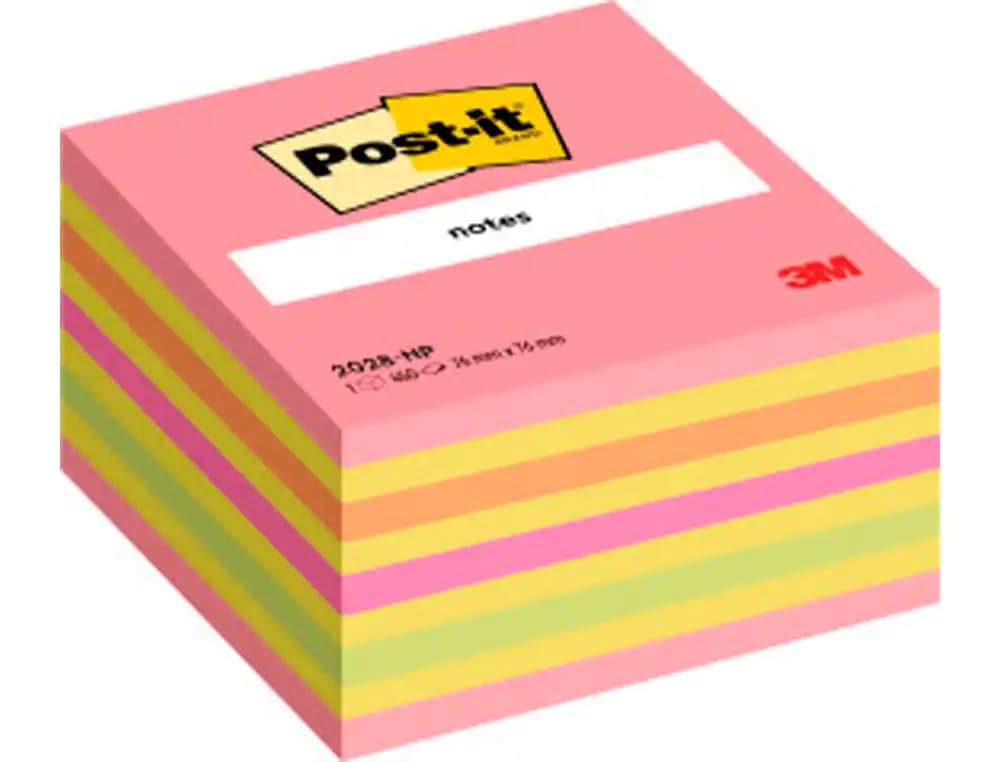 Bloc de notas adhesivas quita y pon post-it 76x76 mm cubo 450 hojas