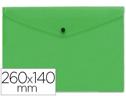 Liderpapel Carpeta liderpapel dossier broche polipropileno tamaño sobre americano 260x140mm verde translucido