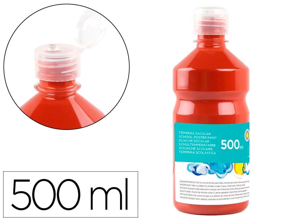 Témpera líquida escolar Liderpapel de 500 ml – Marrón