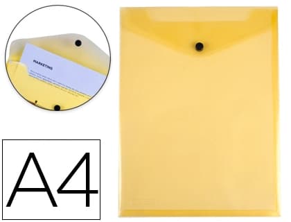 Carpeta dossier Liderpapel de polipropileno con broche, DIN A4 vertical, 50 hojas – Amarillo